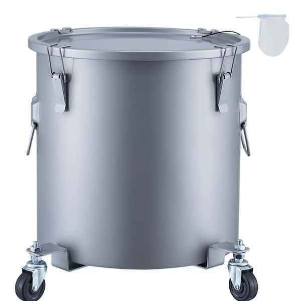 SKYSHALO Fryer Grease Bucket, 10Gal Oil Disposal Caddy with Caster Base, Carbon Steel Rust-Proof Coating, Oil Transport Container
