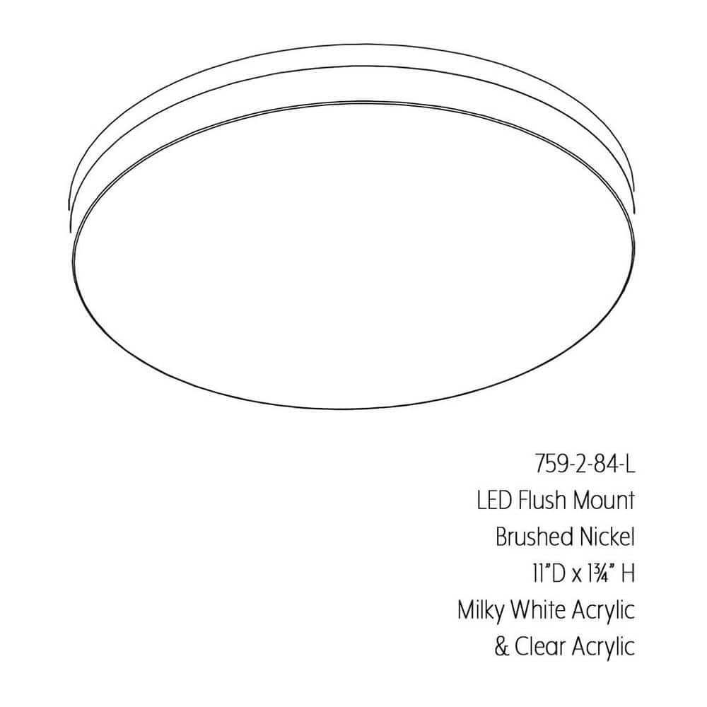 11-Inch Brushed Nickel LED Flush Mount Light with Acrylic Shade
