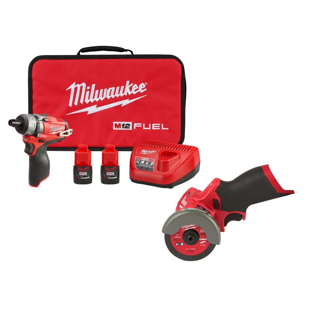 M12 FUEL 12V Lithium-Ion Brushless Cordless 1/4 in. Hex 2-Speed Screwdriver Kit W/2 2.0h Batteries, Bag,& 3in CutOff Saw price history on PriceWatchPro
