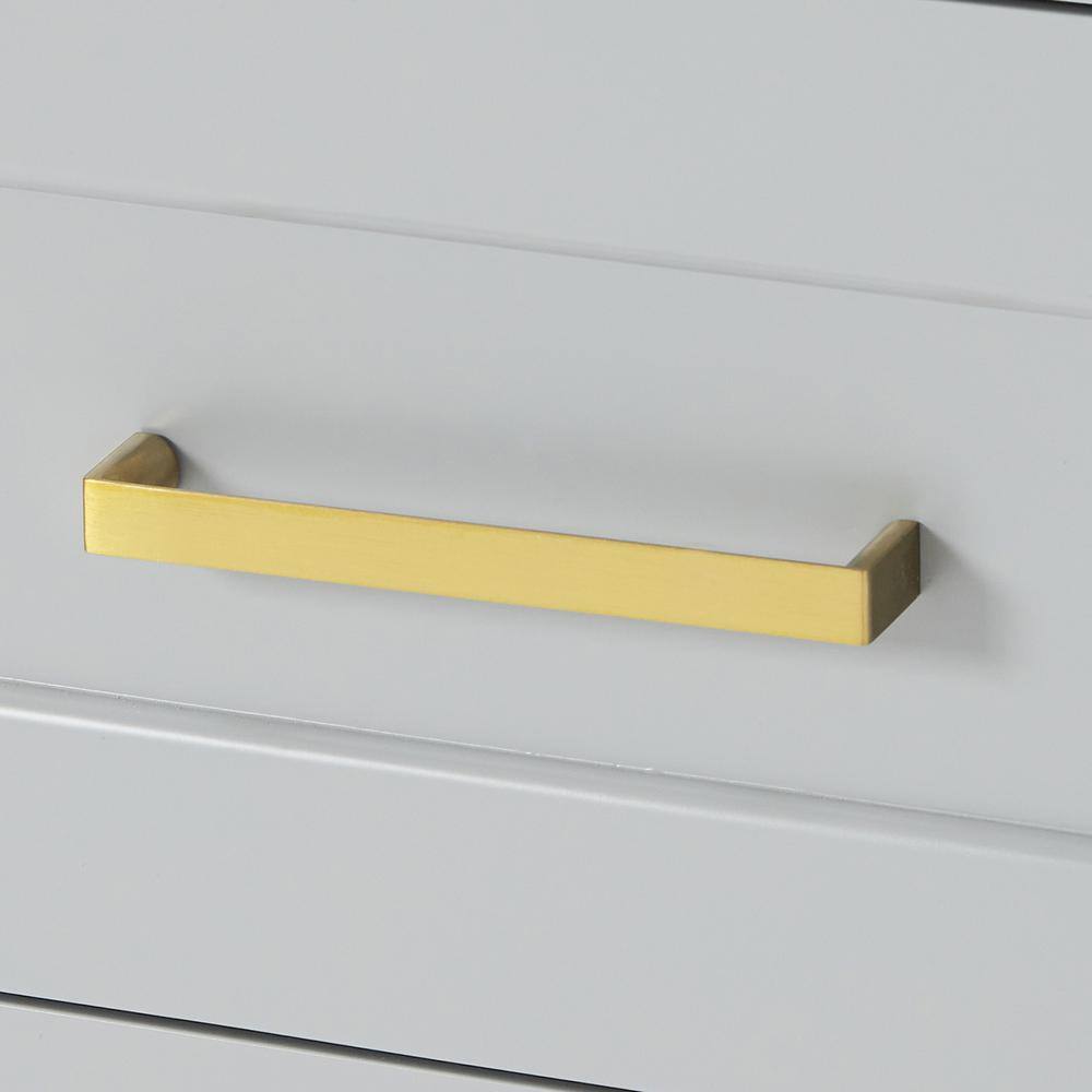 Taylor 66" Gray Single Freestanding Vanity Cabinet with Gold Hardware
