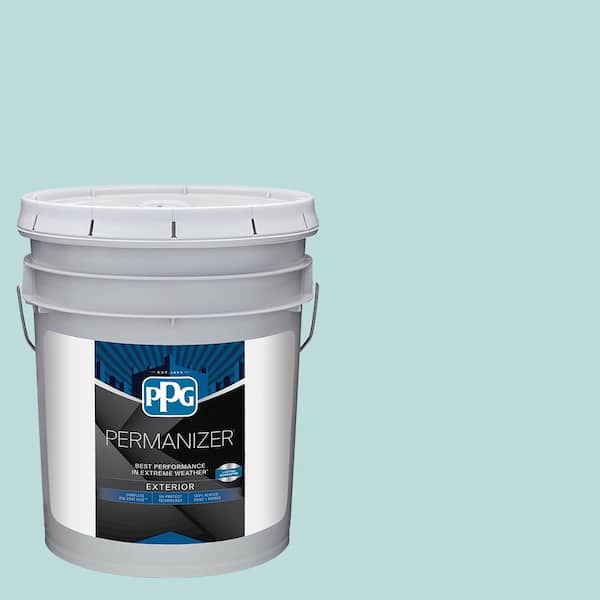 PERMANIZER 5 gal. PPG1147-3 Misty Aqua Flat Exterior Paint