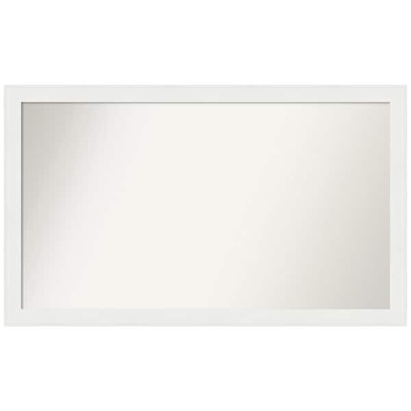 Amanti Art Vanity White Narrow 47.5 in. x 28.5 in. Custom Non-Beveled Recycled Polystyrene Framed Bathroom Vanity Wall Mirror