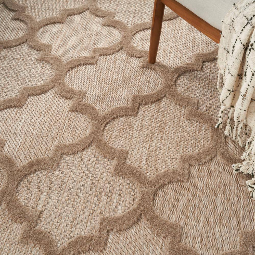 Taupe and Ivory Moroccan Trellis 7' x 10' Synthetic Area Rug