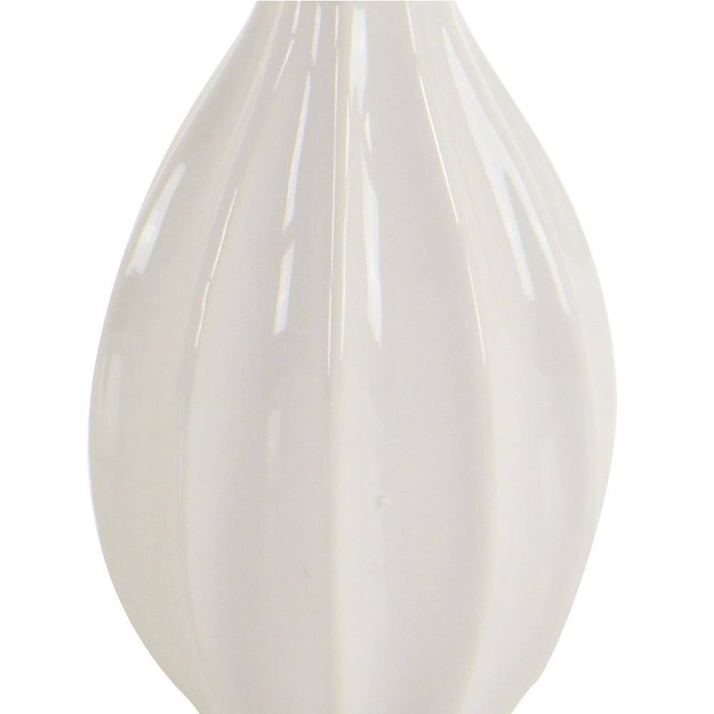 White Modern Ceramic Bud Vase Set - 12" Tall