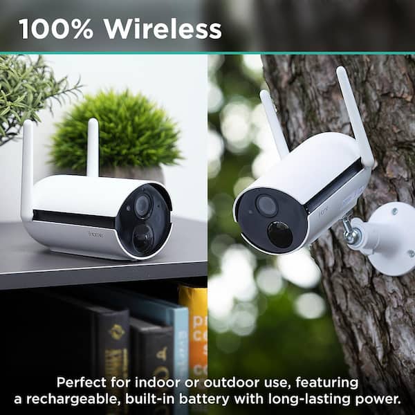 Escultura aliviar Juntar iHome Insight Wireless Smart Battery Outdoor 1080p Wi-Fi Security Camera  with Night Vision Weatherproof, Smart Motion Alerts IH-CW044-199 - The Home  Depot