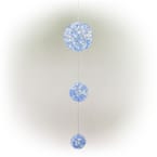 37 in. Tall 3-Tier Christmas Ornaments With Chasing Blue and White LED Lights