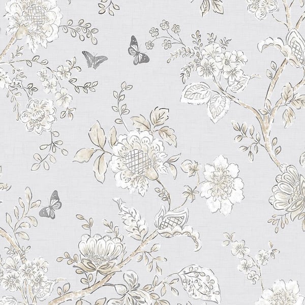Norwall Butterfly Toile Vinyl Roll Wallpaper (Covers 55 sq. ft.)