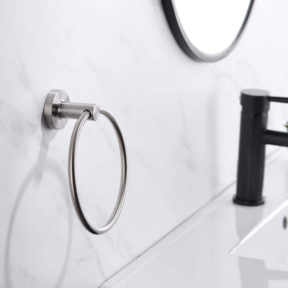 Brushed Nickel 4-Piece Modern Bathroom Hardware Set