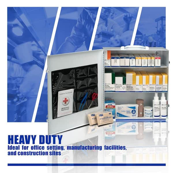 First Aid Only 100-Person 3-Shelf Cabinet 494-Piece First Aid Kit