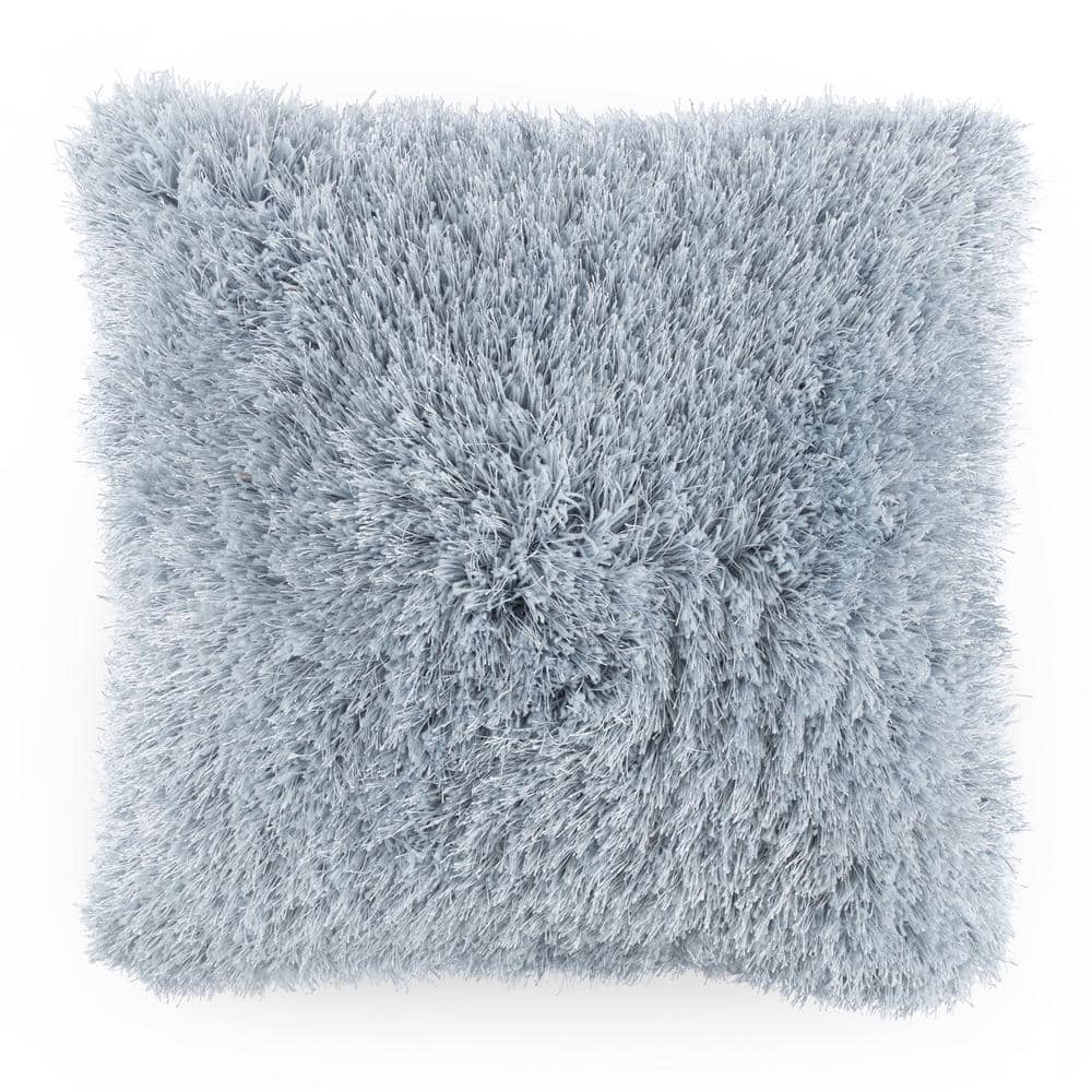 Blue Polyester 24 in. x 24 in. Throw Pillow