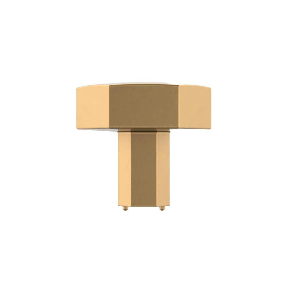 Champagne Bronze Geometric Cabinet Knob with Mounting Hardware