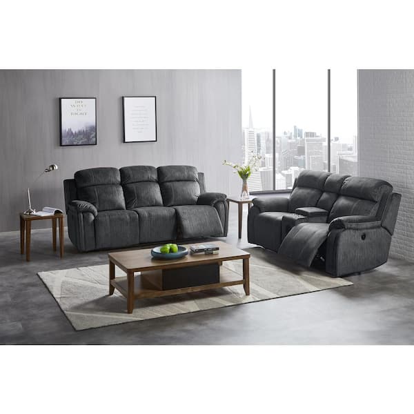 New Classic Furniture Tango 2-Piece Shadow Polyester Fabric Power Footrest Living Room Set