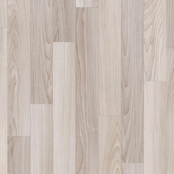 TrafficMaster Oak Strip Washed Grey Wood Residential Vinyl Sheet Flooring 12ft. Wide x Cut to Length