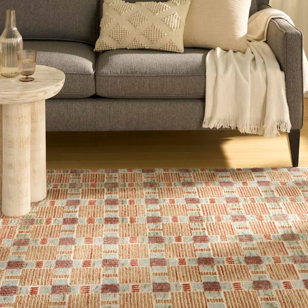 Nordic Rust 10 ft. x 14 ft. Geometric Contemporary Area Rug