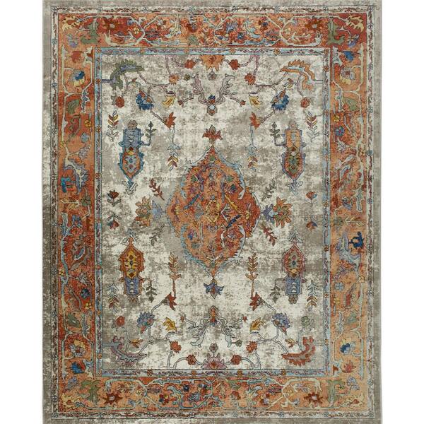 Nicole Miller Parlin Ivory/Rust 3 ft. x 4 ft. Indoor Area Rug