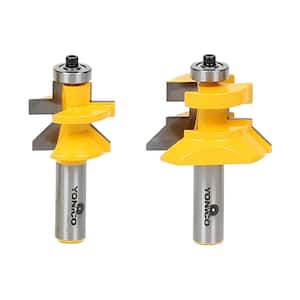 Tongue and Groove Flooring Up to 1-1/8 in. Stock 1/2 in. Shank Carbide Tipped Router Bit Set (2-Piece)