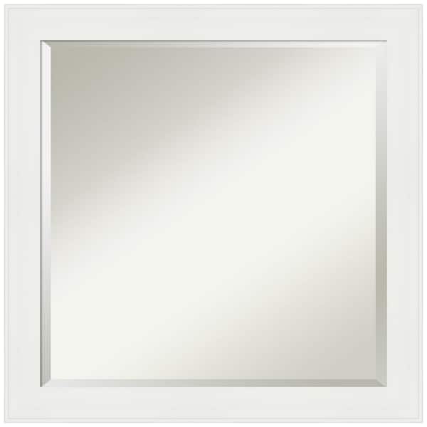 Amanti Art Vanity White Narrow 23.5 in. H x 23.5 in. W Framed Wall Mirror
