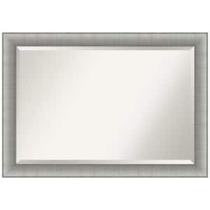 Elegant Brushed Pewter 40.75 in. H x 28.75 in. W Framed Wall Mirror