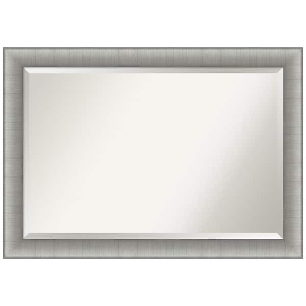 Amanti Art Elegant Brushed Pewter 40.75 in. H x 28.75 in. W Framed Wall Mirror