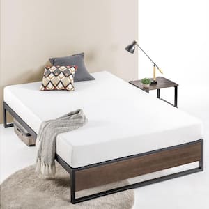 GOOD DESIGN Winner Suzanne Grey Wash Full 14 in. Bamboo and Metal Platforma Bed Frame