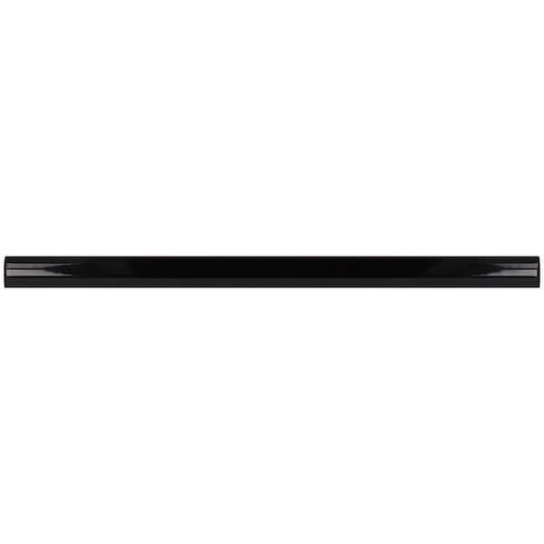 Arte Black 0.47 in. x 7.87 in. Glossy Ceramic Pencil Tile Trims (0.3 sq. ft./case) (10-pack)