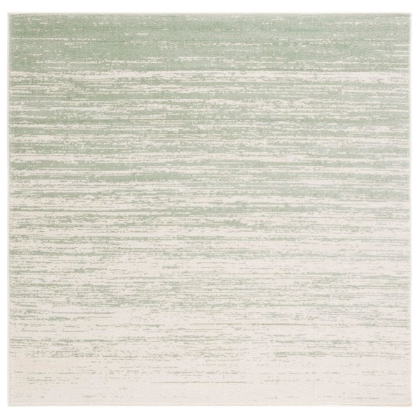 SAFAVIEH Adirondack Sage/Ivory Solid Color 6 ft. x 6 ft. Striped Square Area Rug