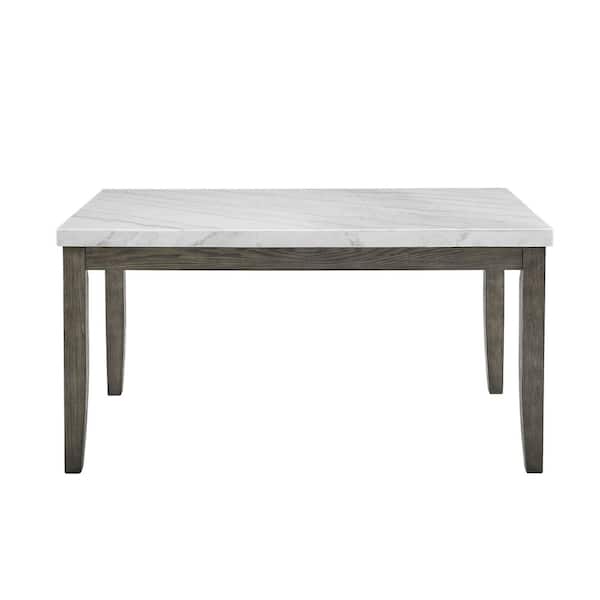 Steve Silver Emily White Marble Top Dining Table
