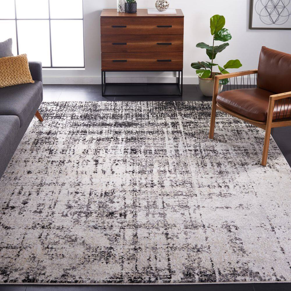 Adirondack 10 X 14 Silver/Black Abstract Area Rug price history on PriceWatchPro