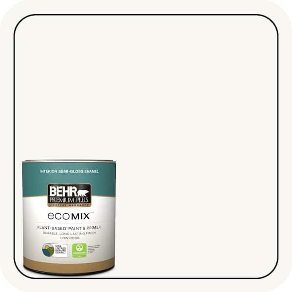 1 qt. Ultra Pure White Semi-Gloss EcoMix Plant-Based Interior Paint and Primer