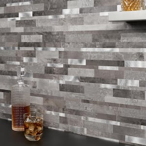 Luxe Core Metalway Cement 11.81 in. x 11.81 in. SPC Peel and Stick Tile (0.96 Sq. Ft. / Sheet)