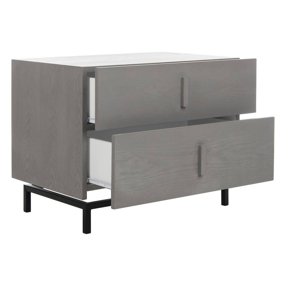 Herschel Grey and Black 3-Drawer Storage Cabinet