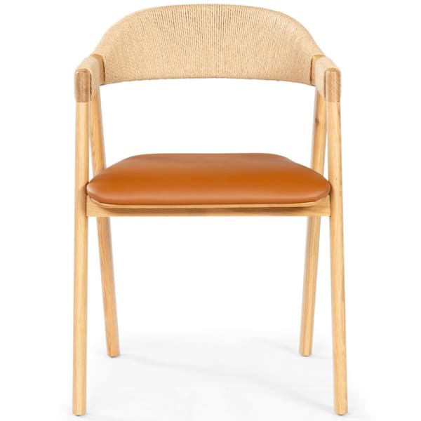 SAFAVIEH Eamon Natural/Brown 18.5 in. Wicker Dining Chair