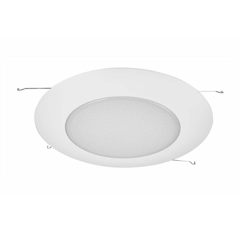 White Glass 6'' Shower Recessed Trim with Frosted Lens