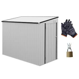 4.3 ft. W x 7.5 ft. D White Metal Storage Shed with Locking Doors (32 sq. ft.)
