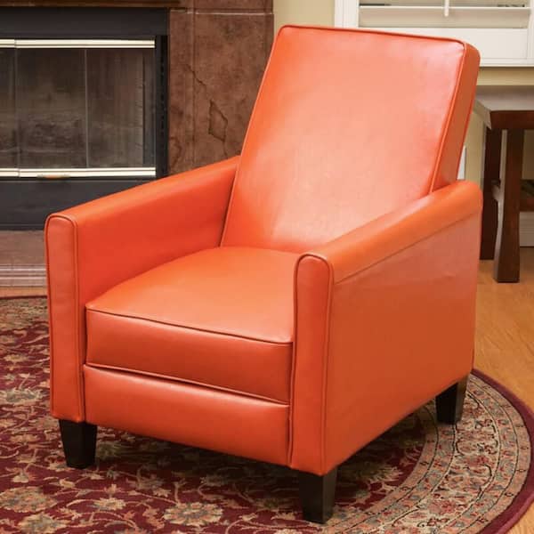 Orange PU Standard Recliner with Adjustable Backrest