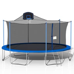16 ft. Round Outdoor Trampoline with Enclosure Net and Ladder Metal