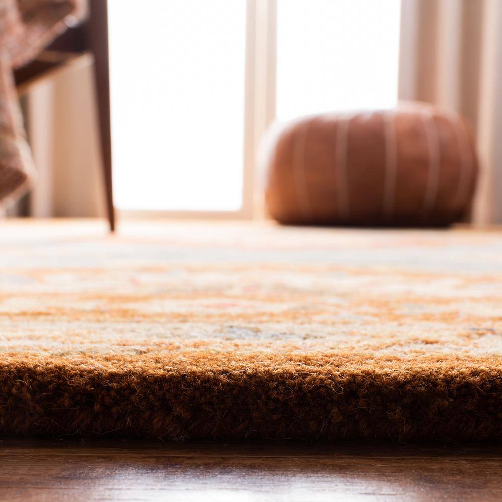Blue and Rust Hand-Tufted Wool 9' x 12' Area Rug