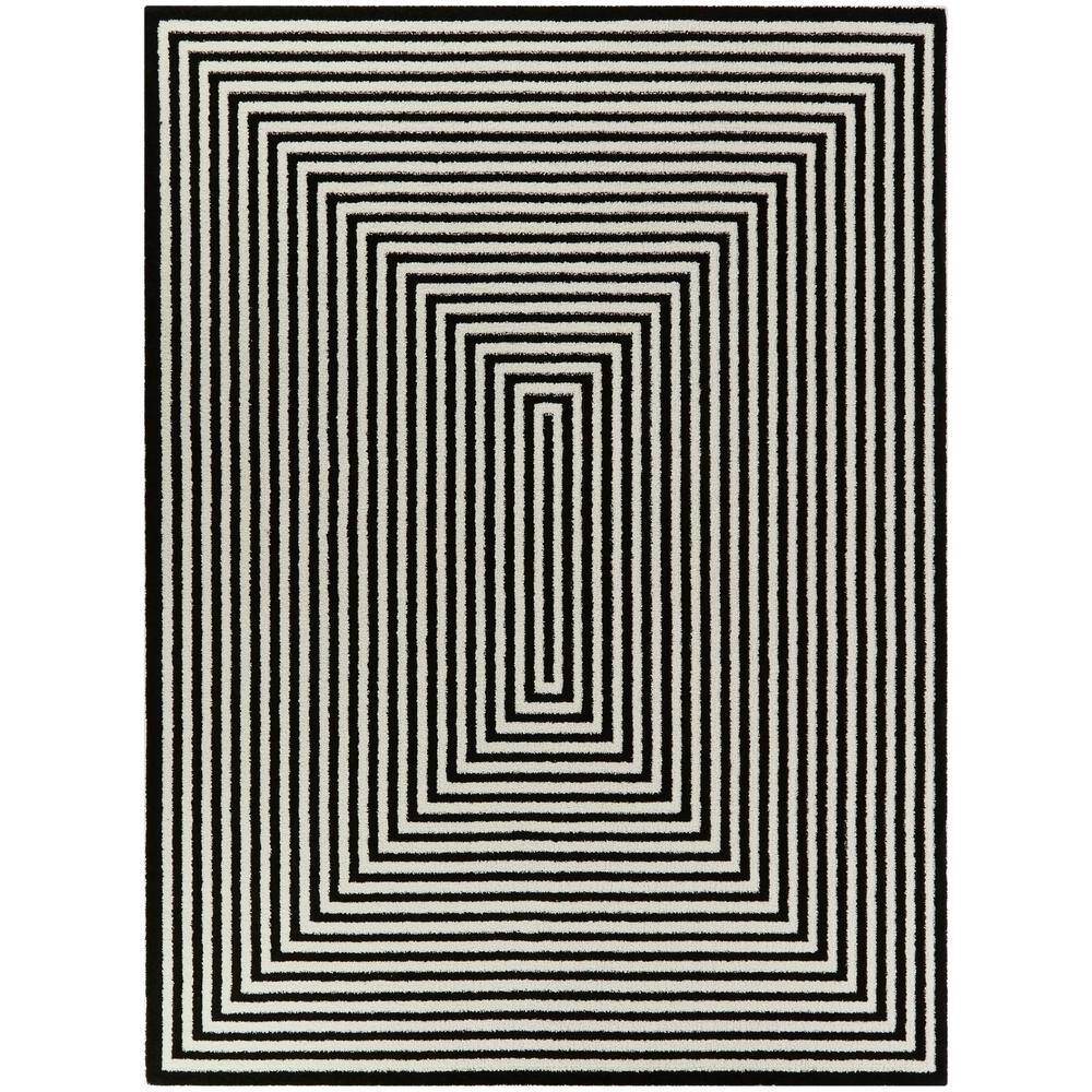 Hamilton 8' x 10' Black Synthetic Easy-Care Contemporary Rug