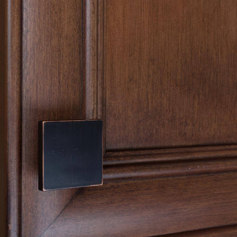 Oil Rubbed Bronze Modern Square Cabinet Knobs, 1.5-inch, Pack of 10