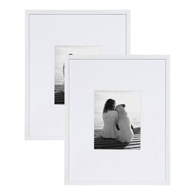 Gallery 16x20 matted to 8x10 White Picture Frame Set of 2