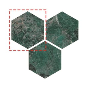 Hexagon Marble 6 in. x 6 in. Amazonita Green Peel and Stick Backsplash Stone Composite Wall Tile (0.25 sq. ft.)