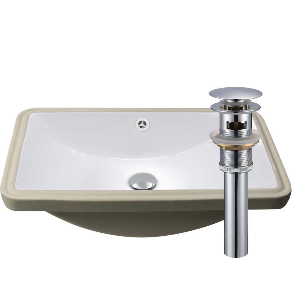 Novatto 18 in. Small Undermount Porcelain Bathroom Sink in White with