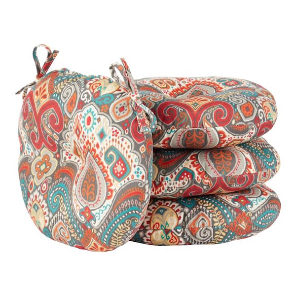 Greendale Home Fashions Asbury Park 15 in. Round Outdoor Seat Cushion (4-Pack)