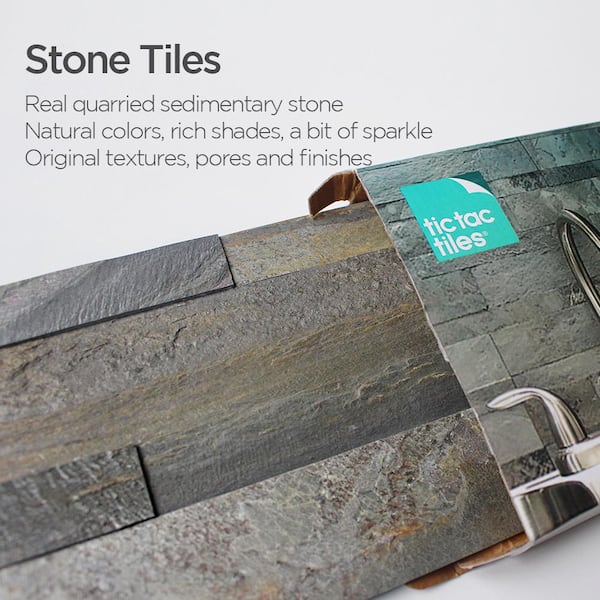 4-sheets Tropical Brown 24 in. x 6 in. Peel, Stick Self-Adhesive Decorative Stone Tile Backsplash (3.87 sq.ft. / pack)
