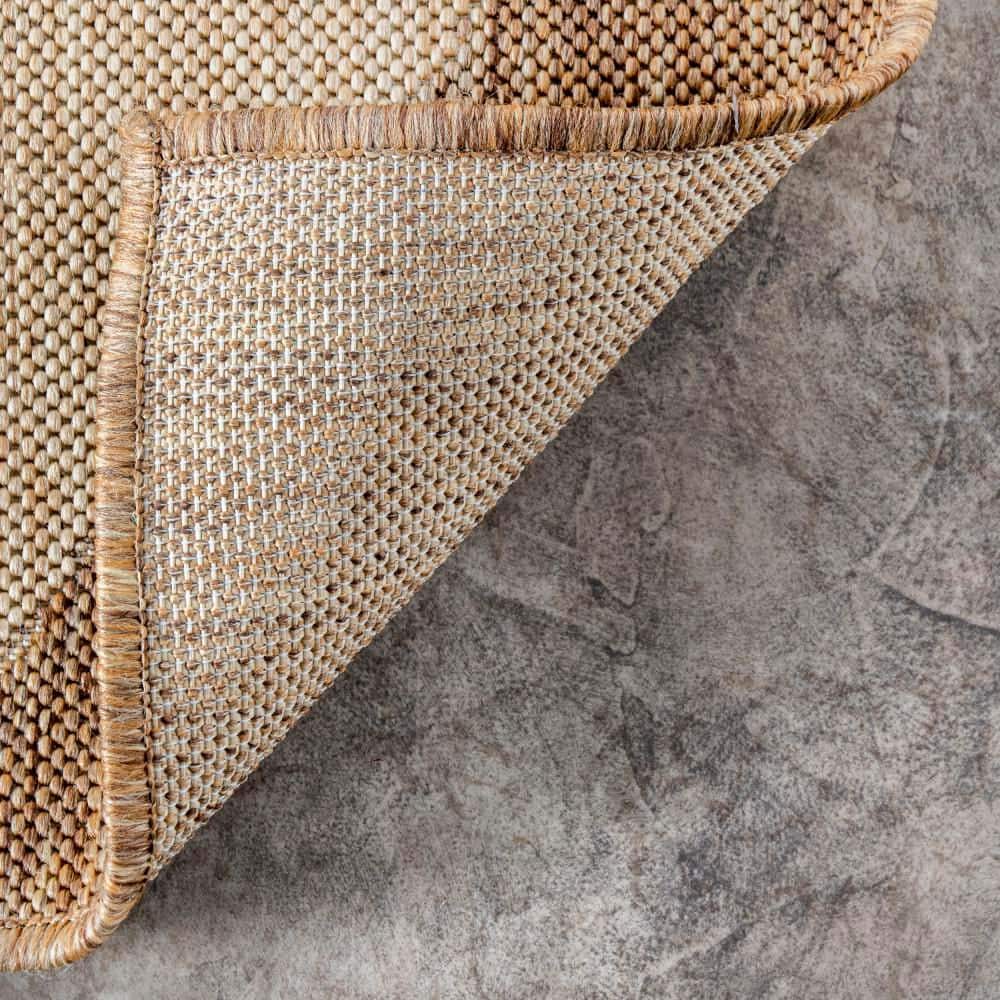 Sabina Beige and Brown Synthetic Diamond Trellis Area Rug