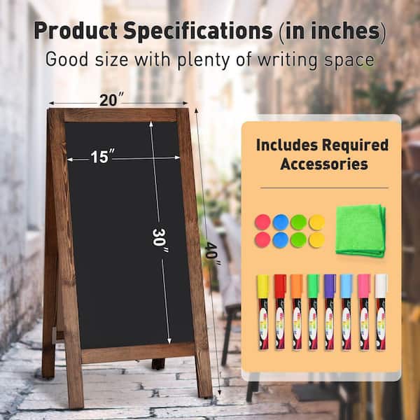 Afoxsos 1-Pack Double-Sided Magnetic A Frame Chalkboard Sign with