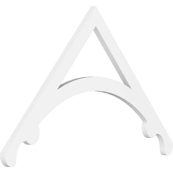 Ekena Millwork 1 in. x 36 in. x 21 in. (14/12) Pitch Legacy Gable Pediment Architectural Grade PVC Moulding