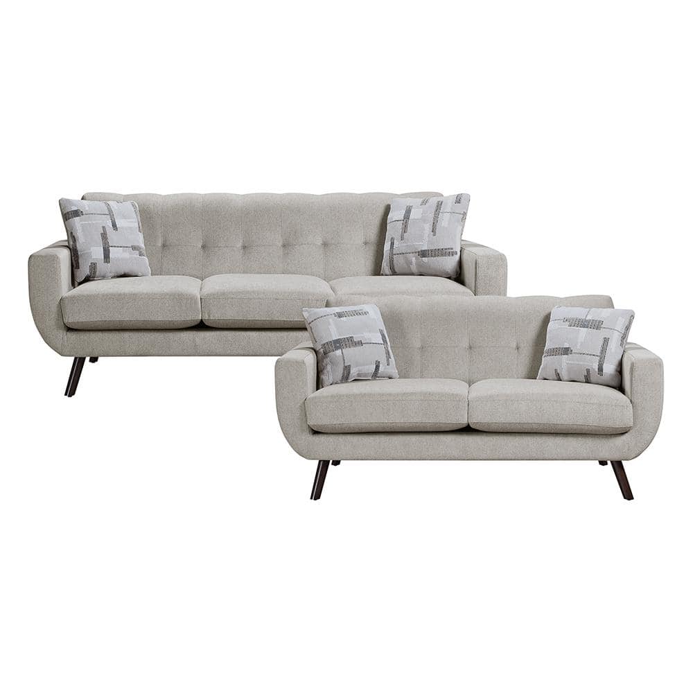 Lbiza 86.5 in. W Straight Arm Microfiber Rectangle 2-Piece Living Room Sofa