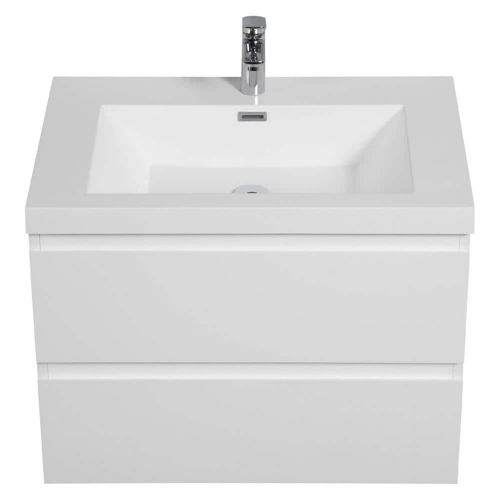 29.53 in. W Freestanding Bath Vanity in White with White Resin Top price history on PriceWatchPro
