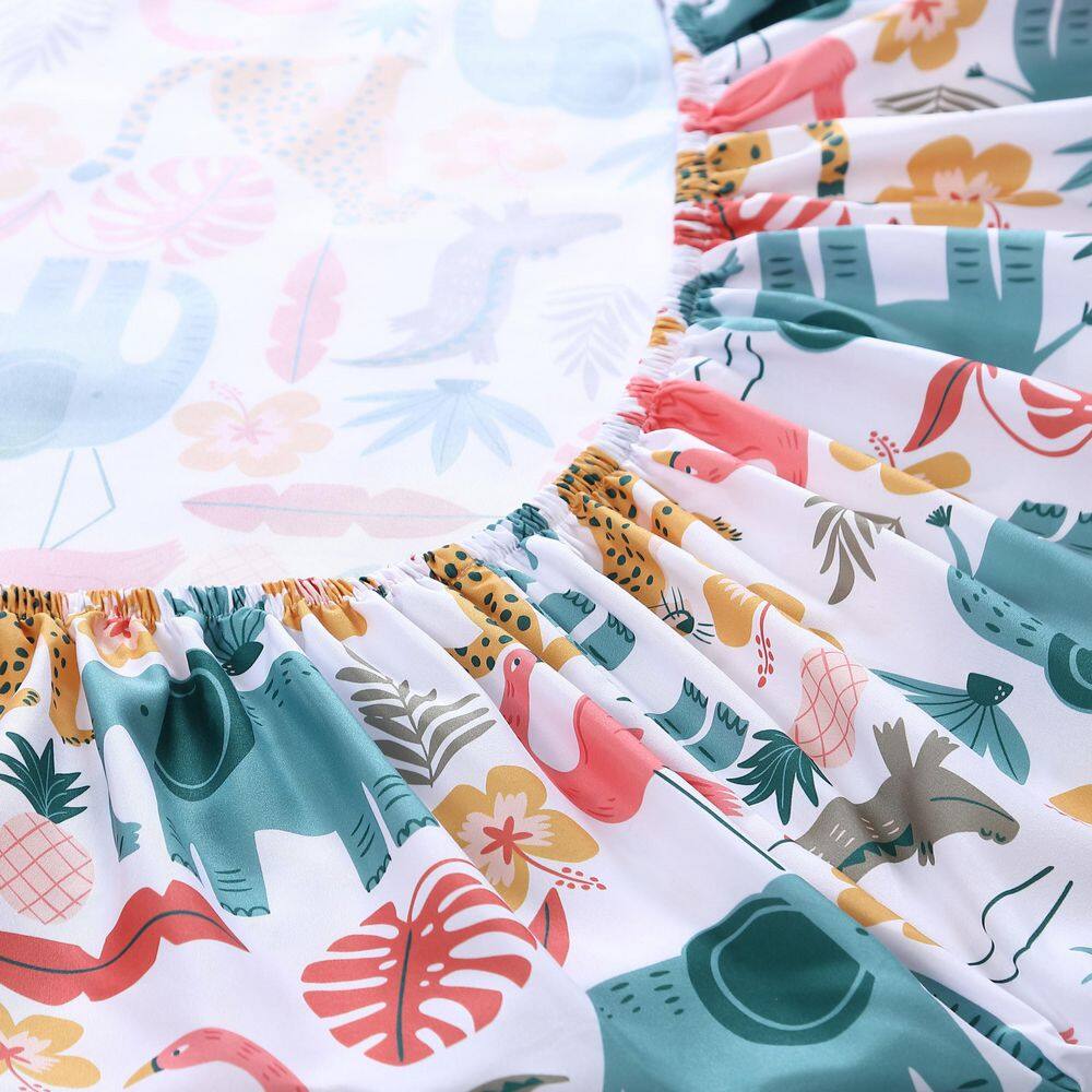 Wild Animals Pink Cotton Microfiber Queen Sheet Set